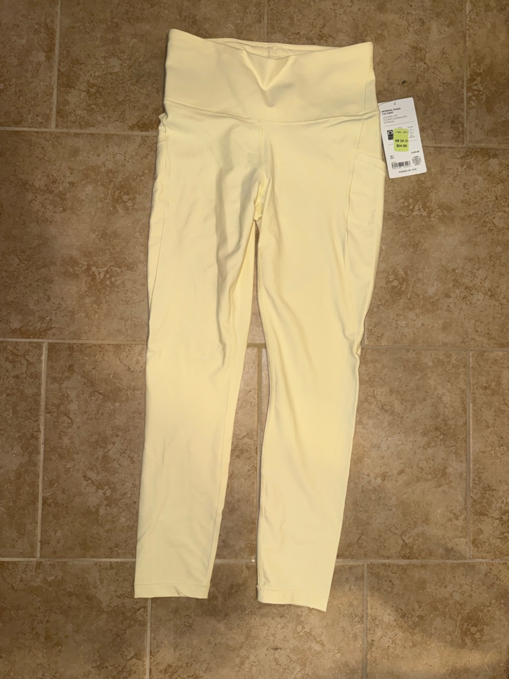 Athleta yellow High-Waist Cream Yoga Leggings
